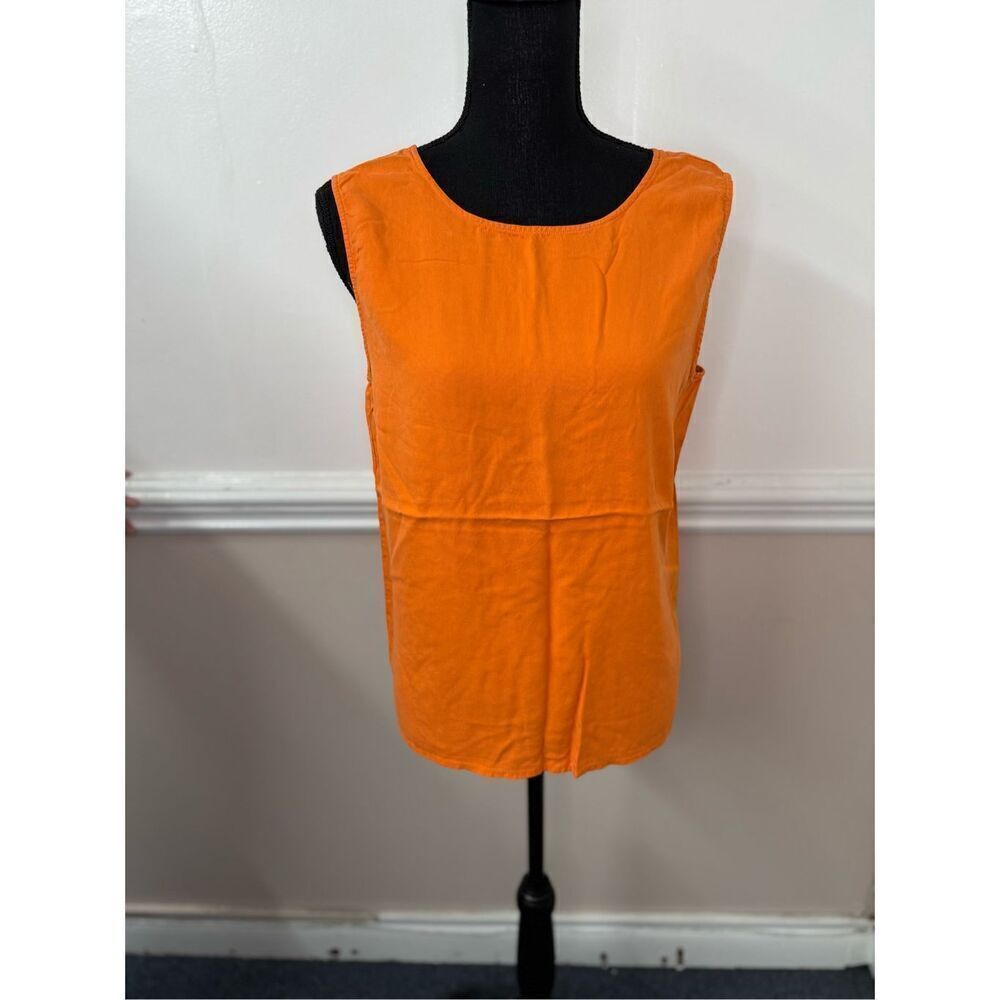 Sag Harbor Orange Silk Tank Top Size 12